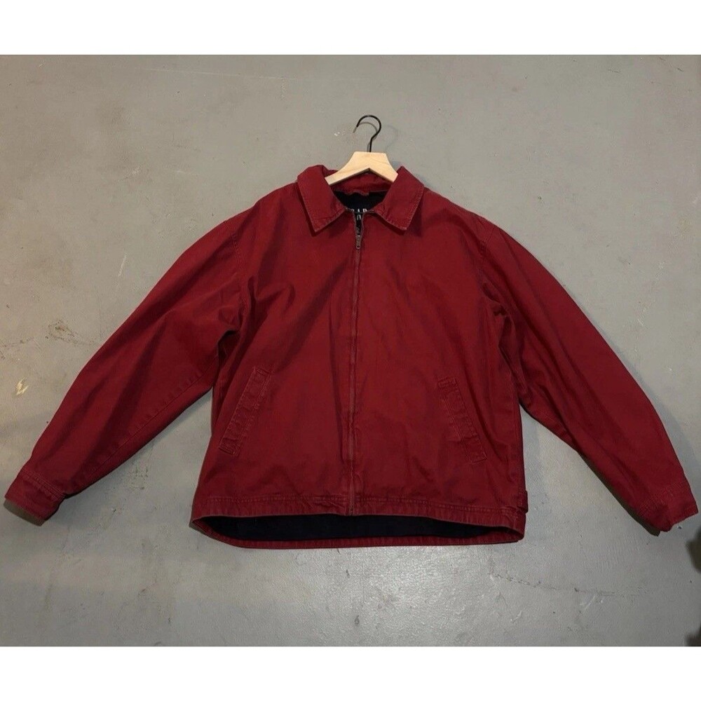 Vtg Gap Jacket Mens Large Red 90s Harrington Bomber Canvas Workwear Casual